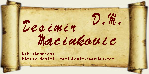 Desimir Mačinković vizit kartica